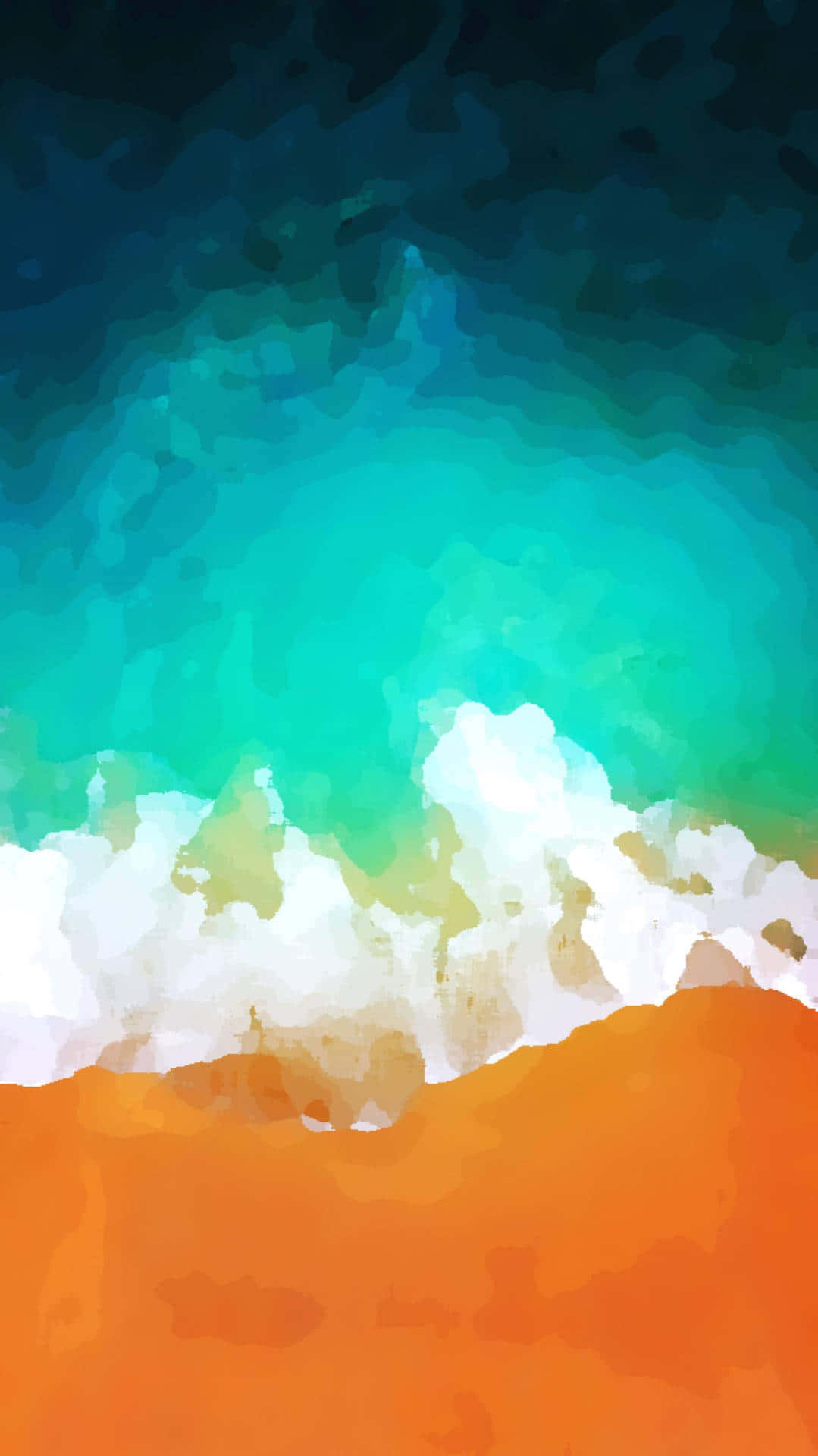 Abstract Aquaand Orange Watercolor Background