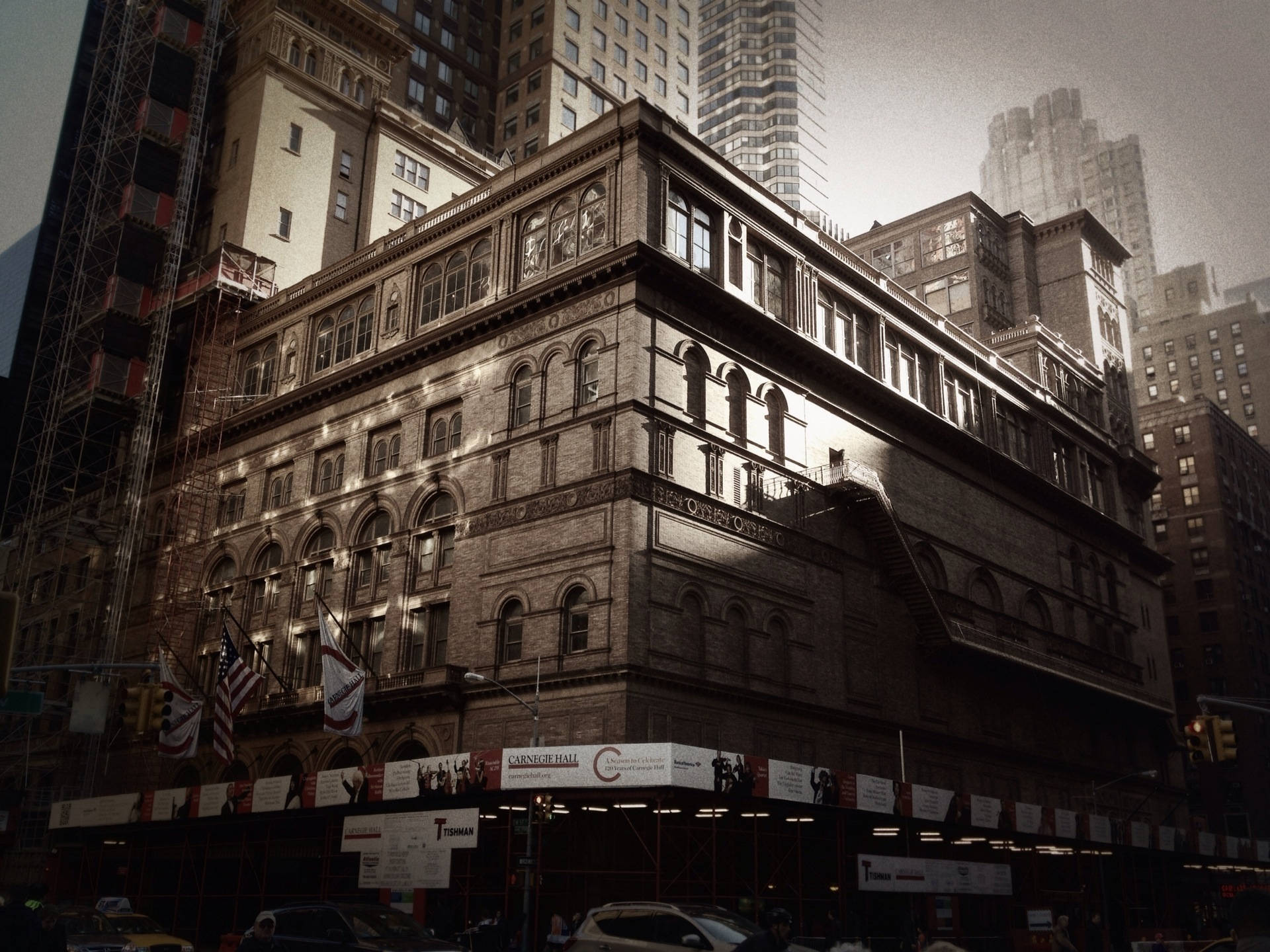 Carnegie Hall Building Vintage Filter
