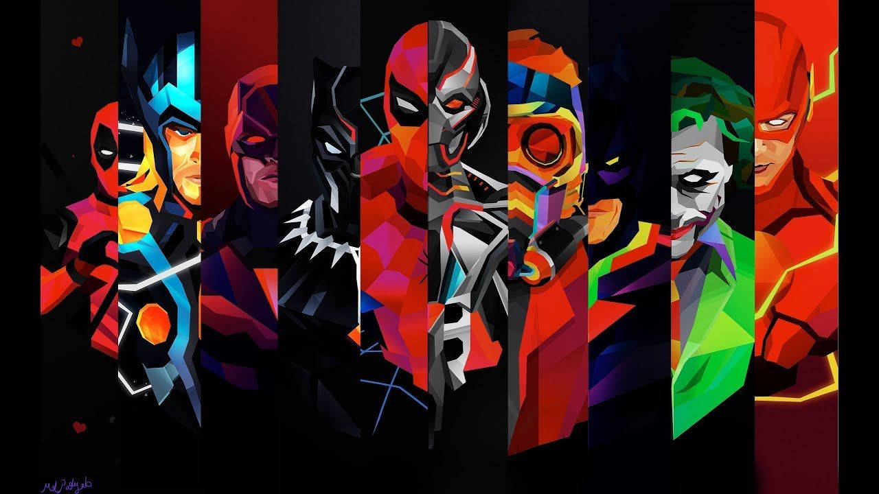 1280x720 Gaming With Marvel Characters Wallpaper