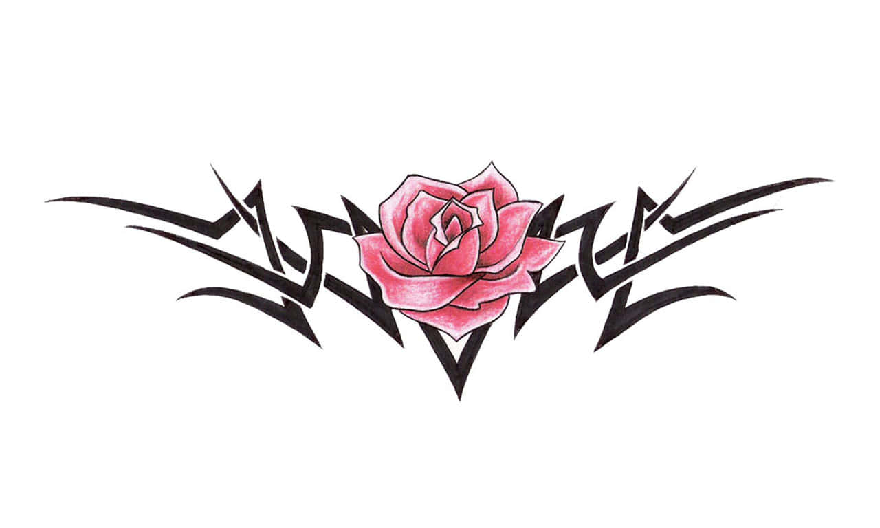 1280x768 Rose With A Symmetric Tattoo Wallpaper