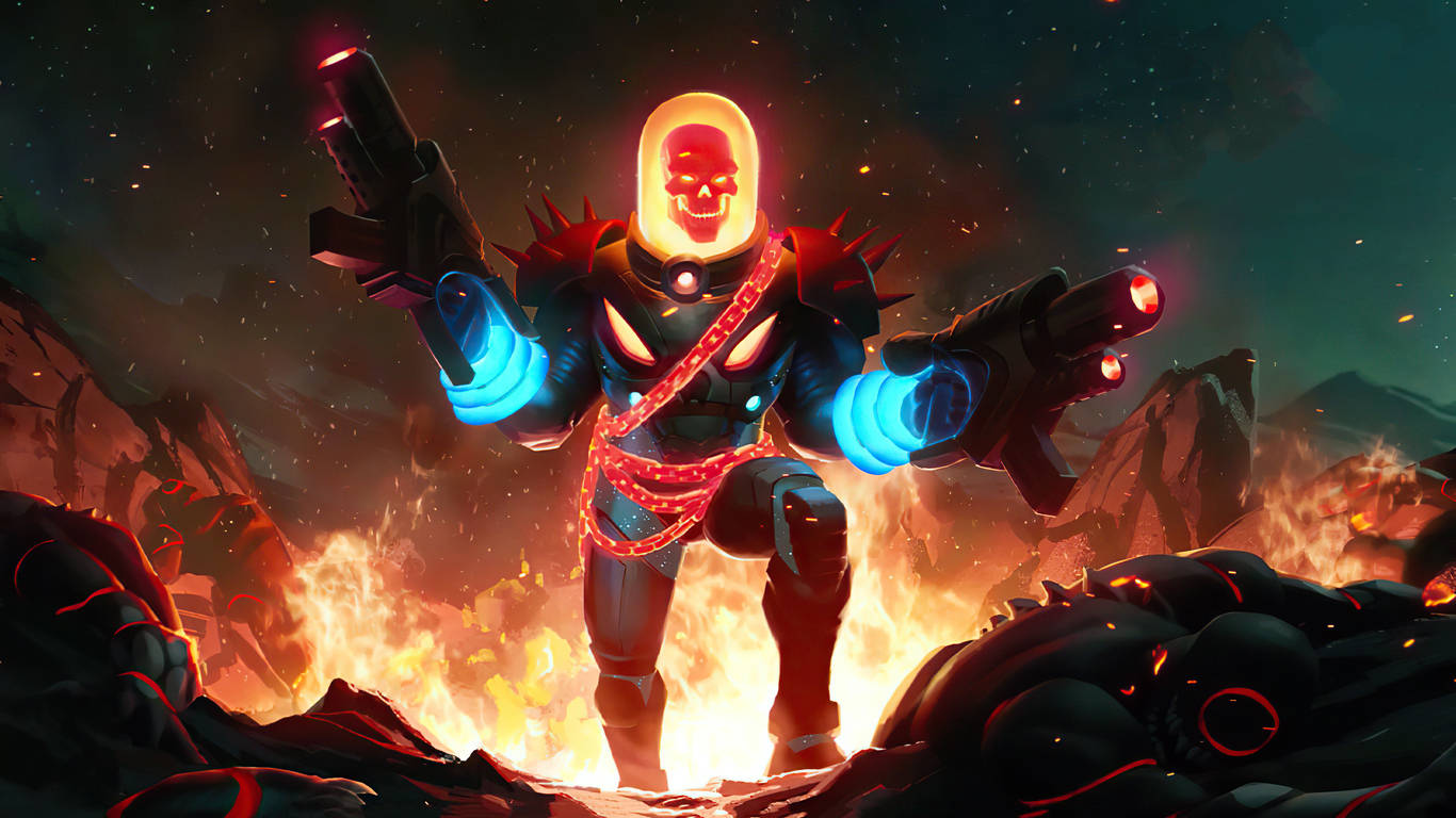 1366 X 768 Marvel Cosmic Ghost Rider Wallpaper