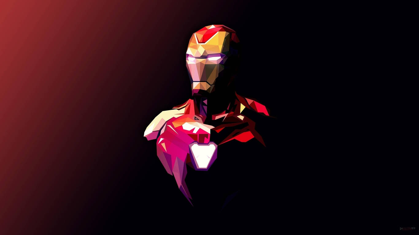 1366 X 768 Marvel Ironman Bust Wallpaper