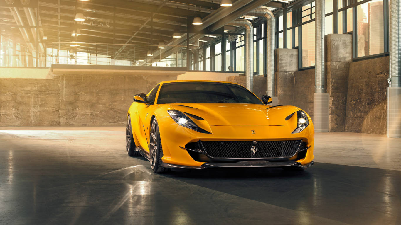 1366x768 Ferrari Hd Yellow 812 Superfast Wallpaper