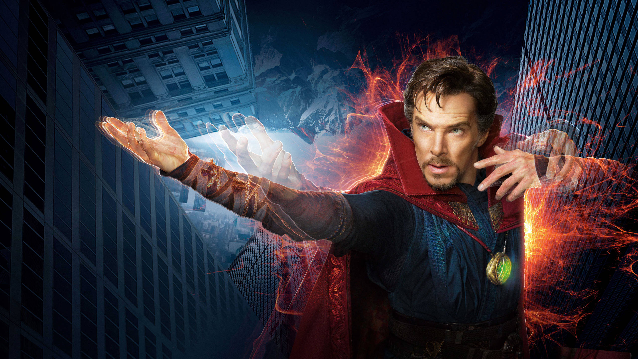 2560x1440 Marvel Doctor Strange Blue And Red Wallpaper