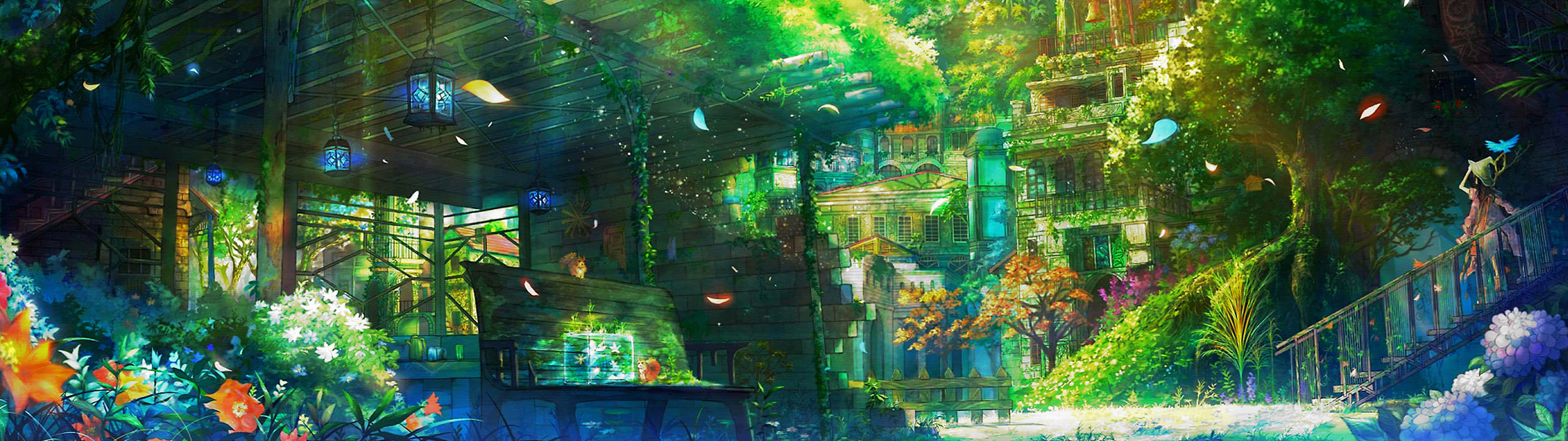 3840 X 1080 Anime Nature Home Hd Wallpaper