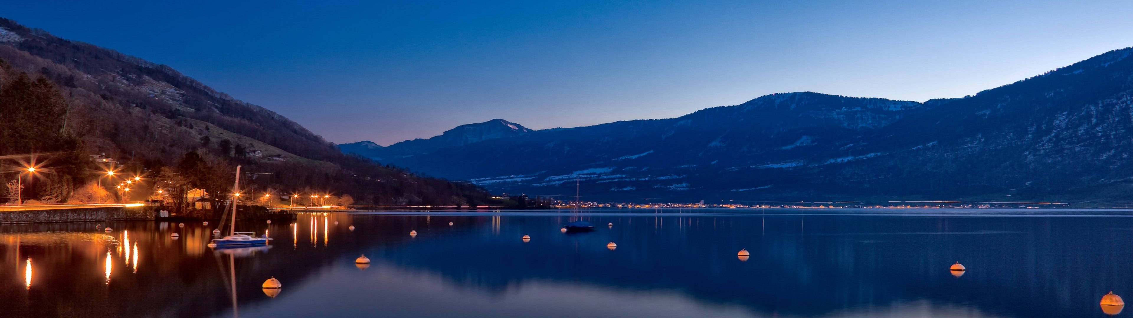 3840x1080 4k Pier At Dusk Wallpaper