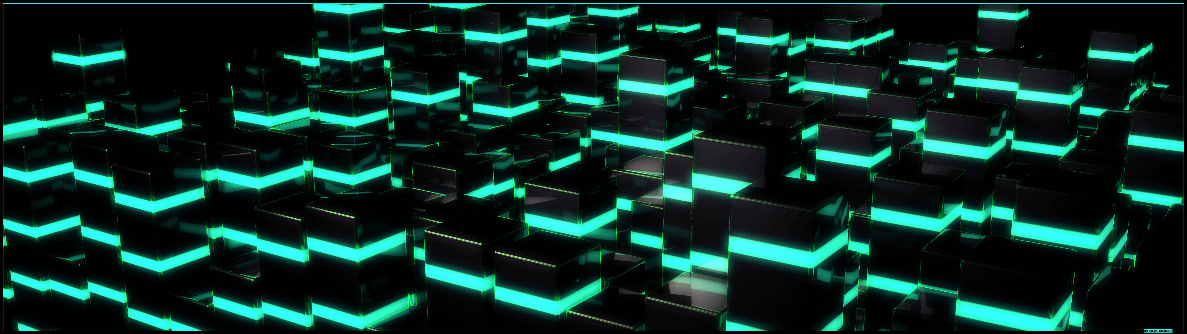 3840x1080 Neon Abstract Art Wallpaper