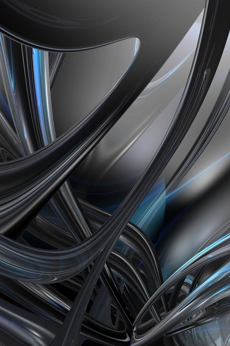 3d Abstract Metallic Dark Grey Iphone Wallpaper