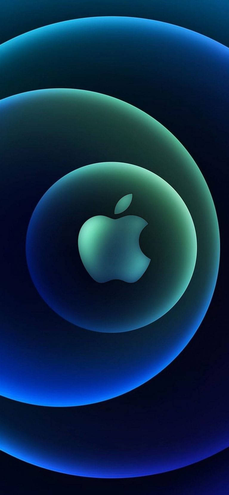 3d Apple Iphone Logo In Bubbles Wallpaper