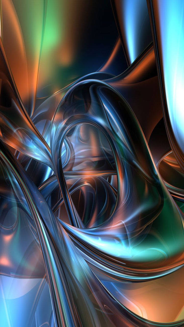 3d Apple Iphone Swirling Metal Wallpaper