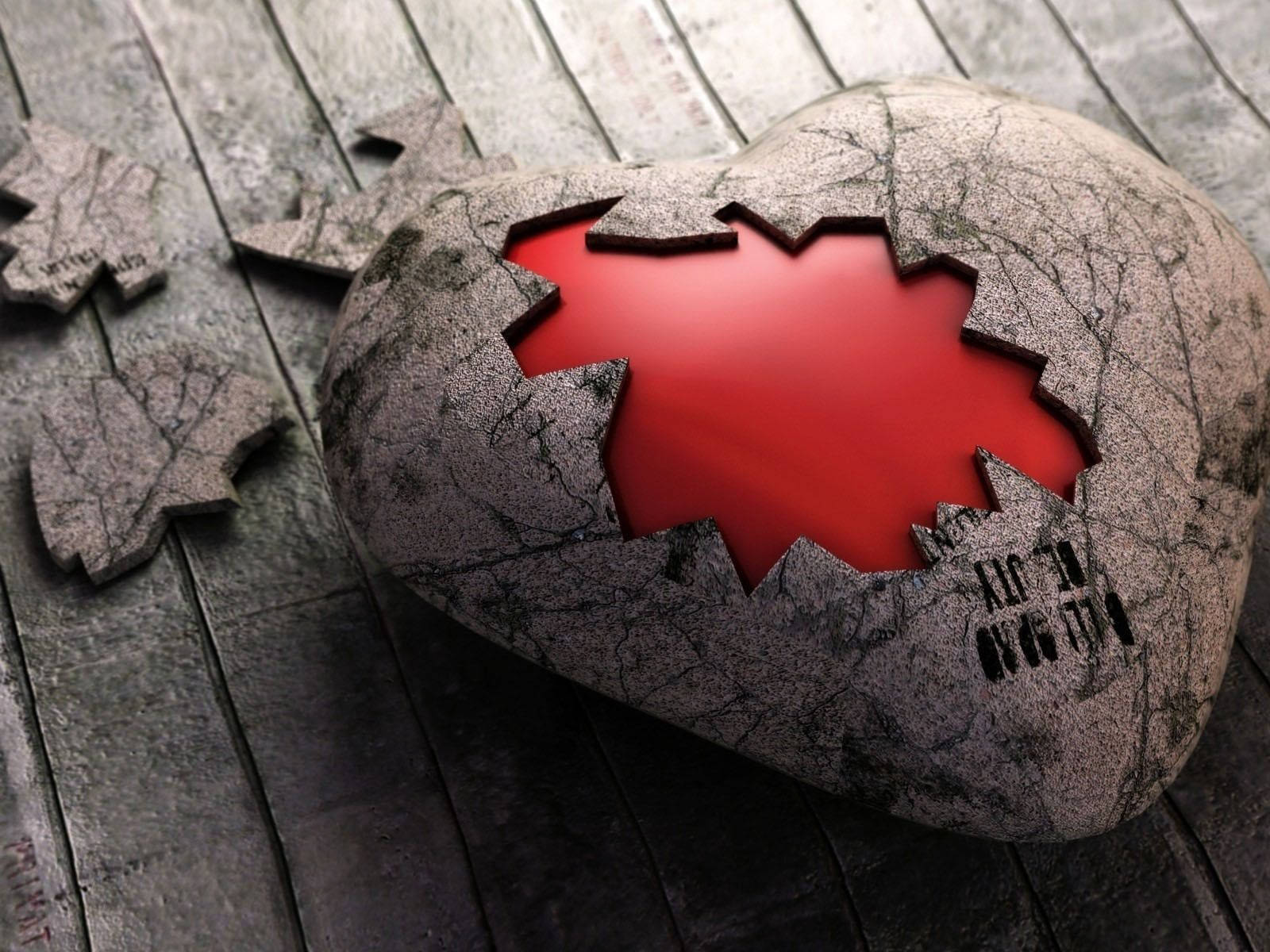 3d Broken Heart Art Wallpaper