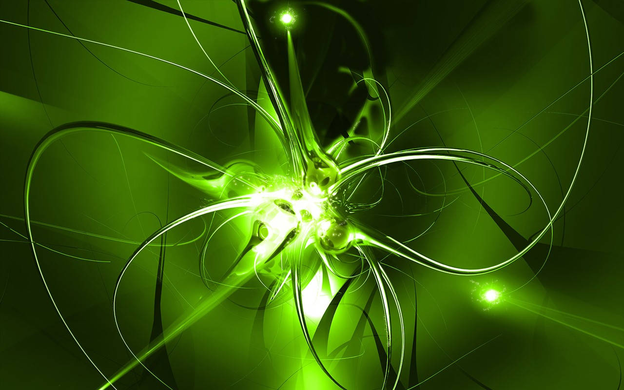 3d Gleaming Green Abstract Wallpaper