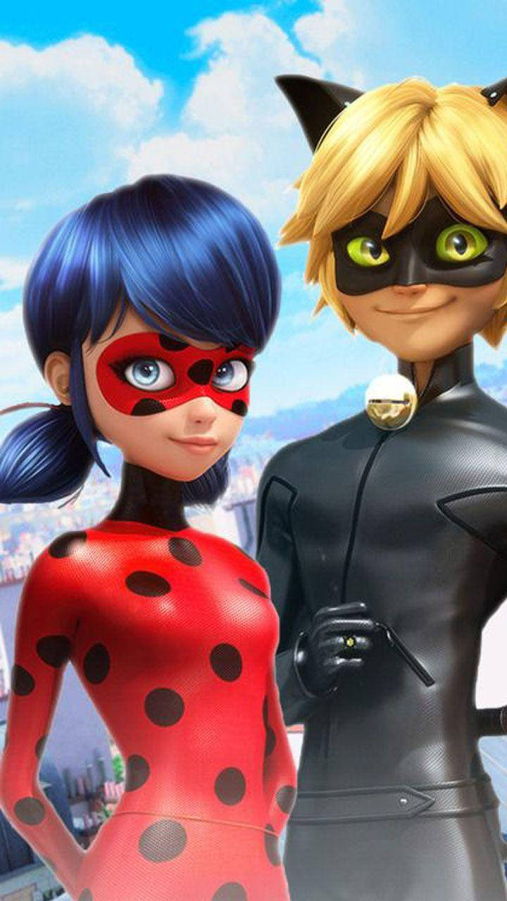 3d Ladybug And Cat Noir In Paris Wallpaper