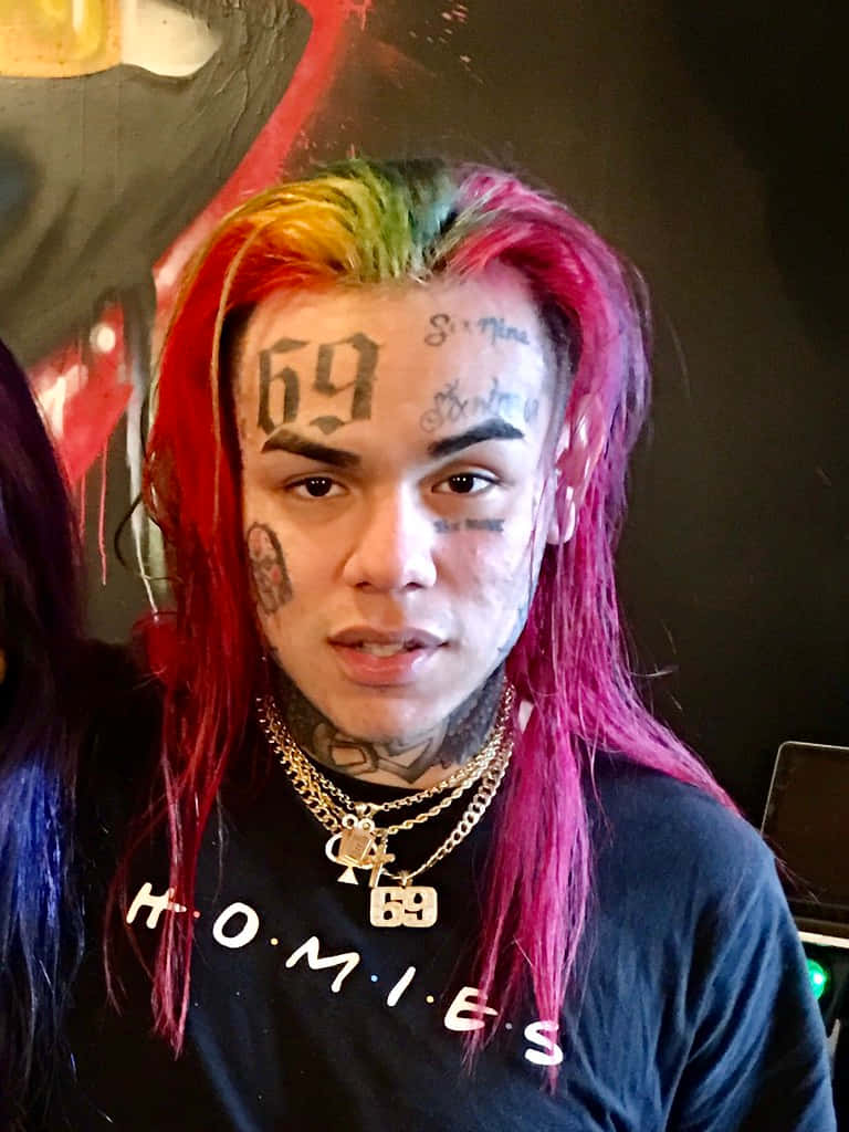 49 Rapper, 6ix9ine Busting Into The Rap Scene Wallpaper