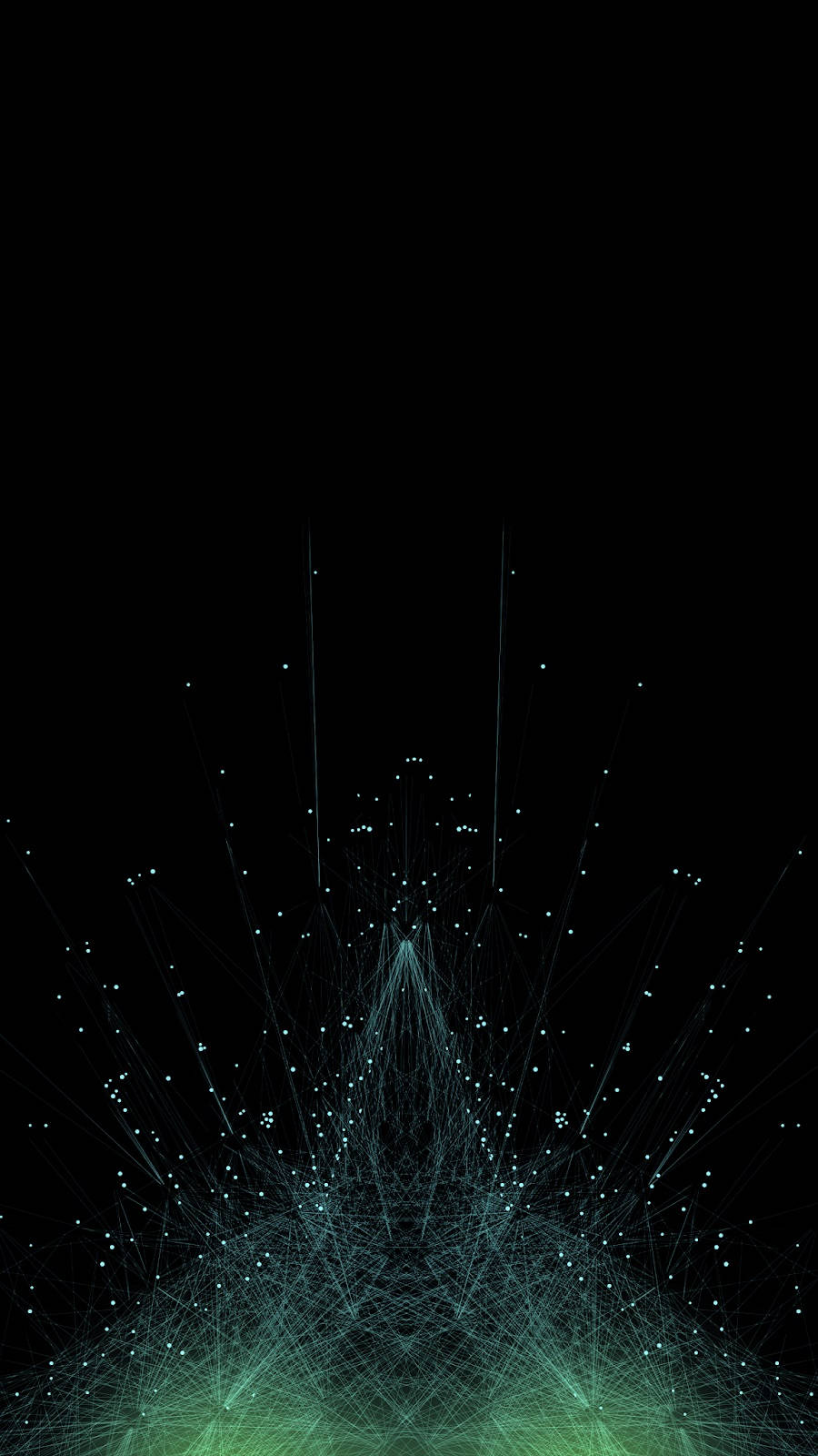 4k Phone Background Green Particles Wallpaper