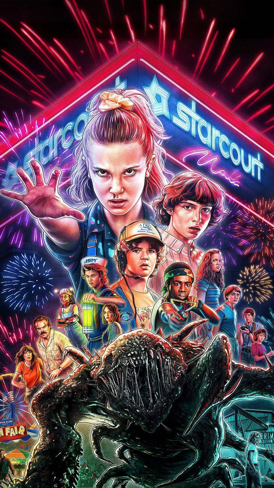 4k Phone Background Stranger Things Season 3 Wallpaper