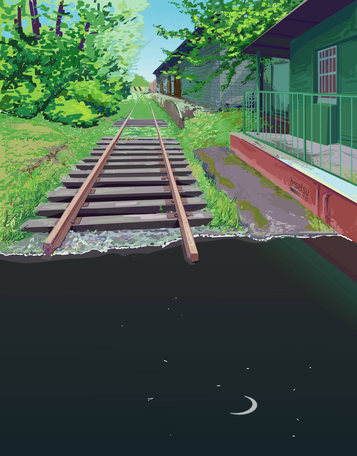 8 Bit Japan Broken Rail Wallpaper