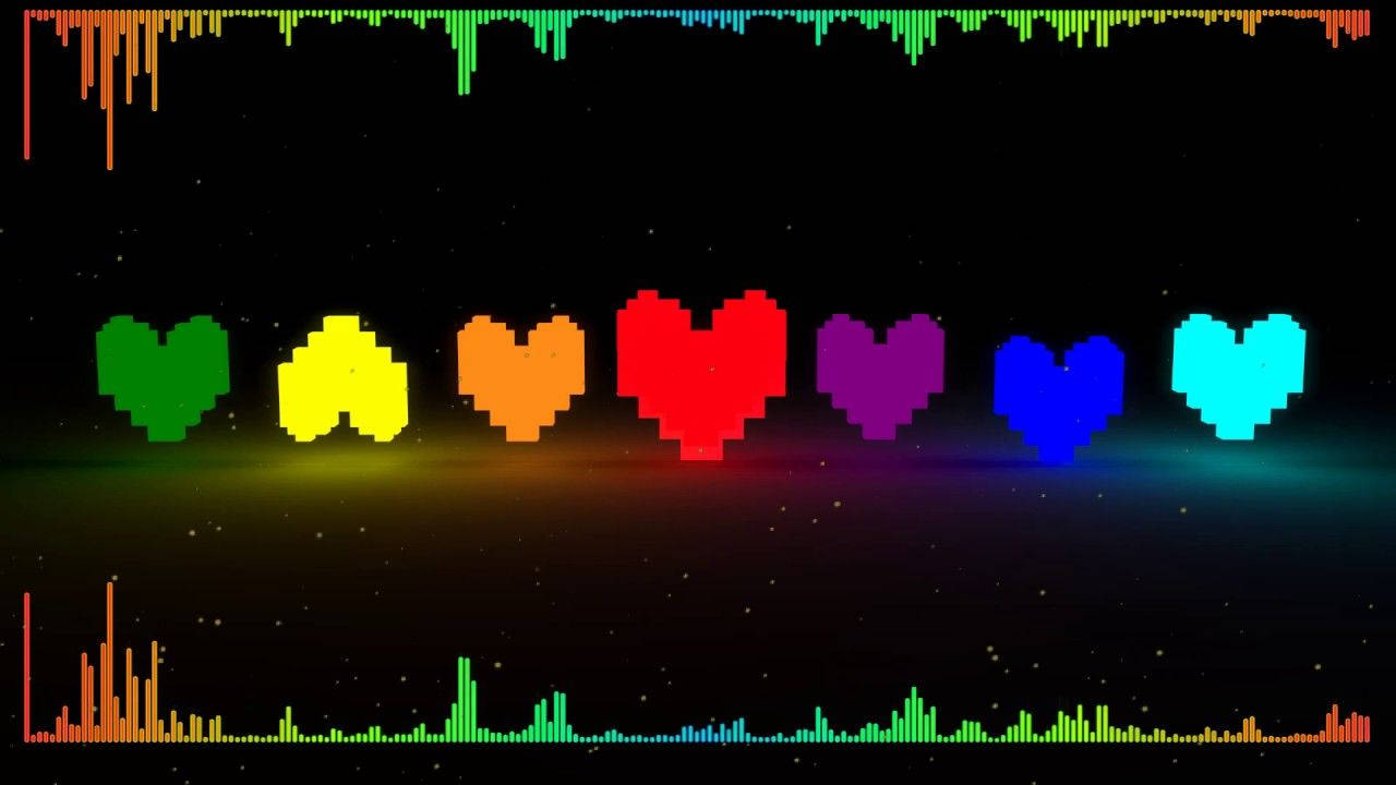 8bit Hearts To Protect You In The World Of Undertale Wallpaper