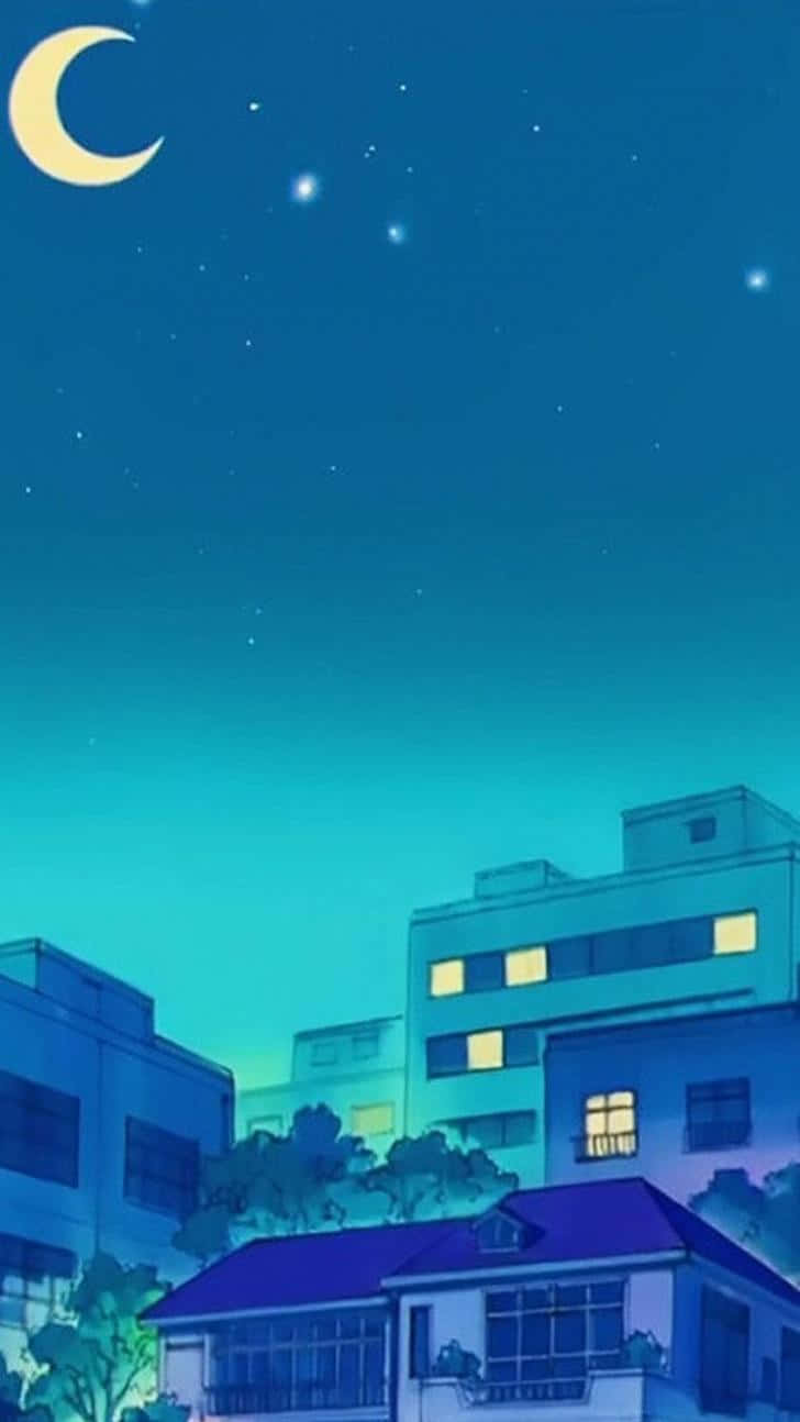 90 Anime Aesthetic Town Wallpaper