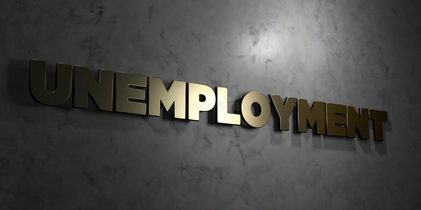 A 3d Render Of The Word 'unemployment' In Gold Wallpaper