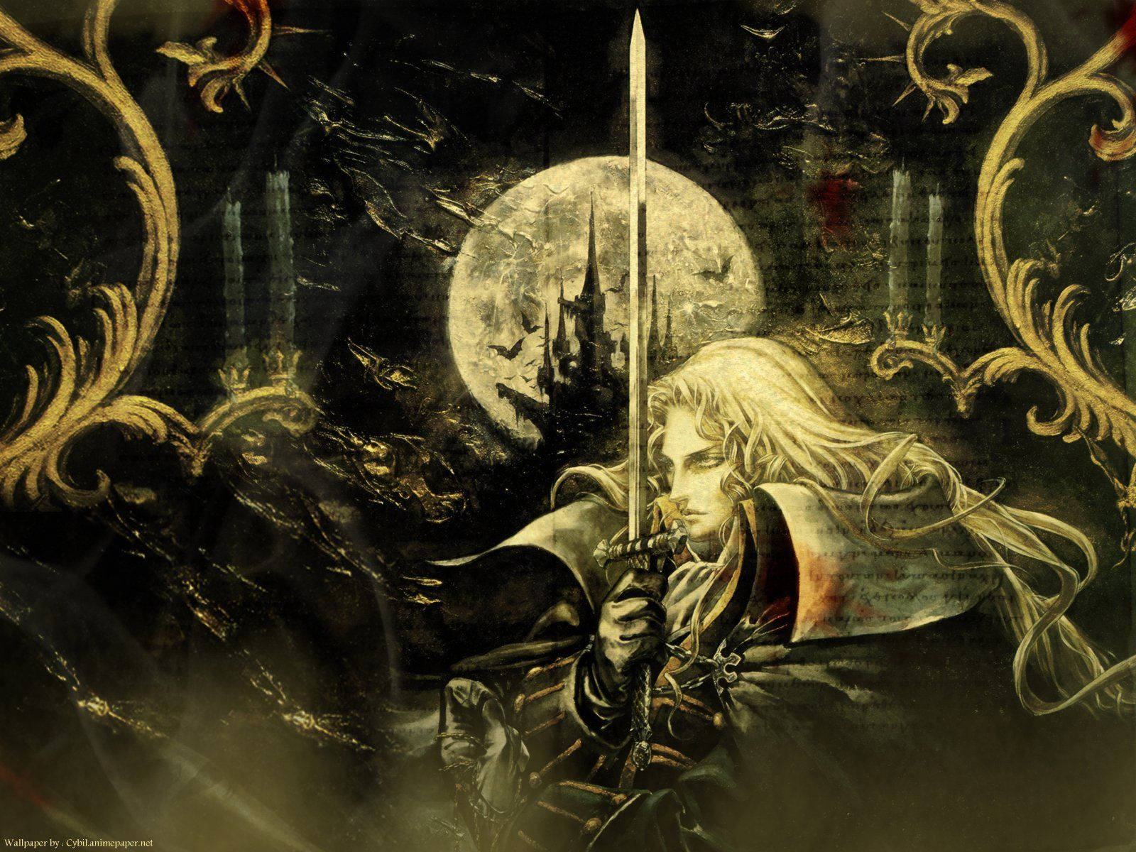 A Black And Gold Castlevania Emblem Wallpaper