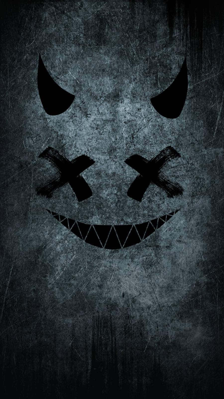 A Black And White Image Of A Scary Face Wallpaper