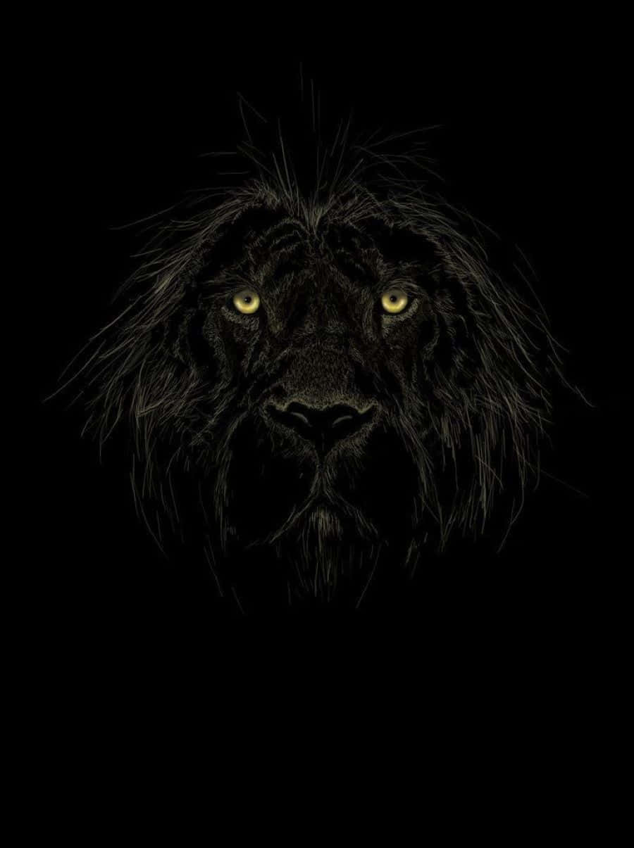 A Black Lion Takes Center Stage Wallpaper