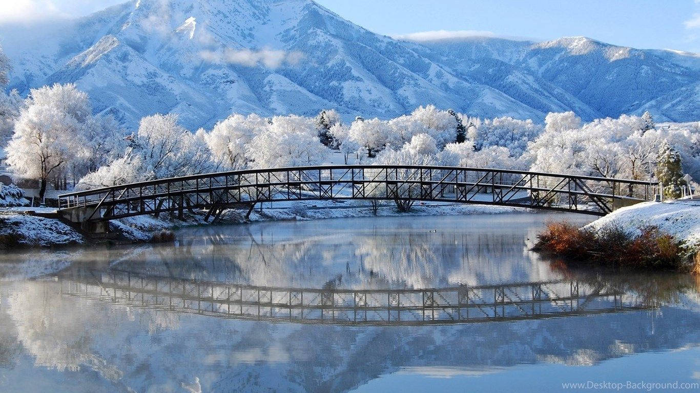 A Blanket Of Snow Covers A Wintry Scene Wallpaper