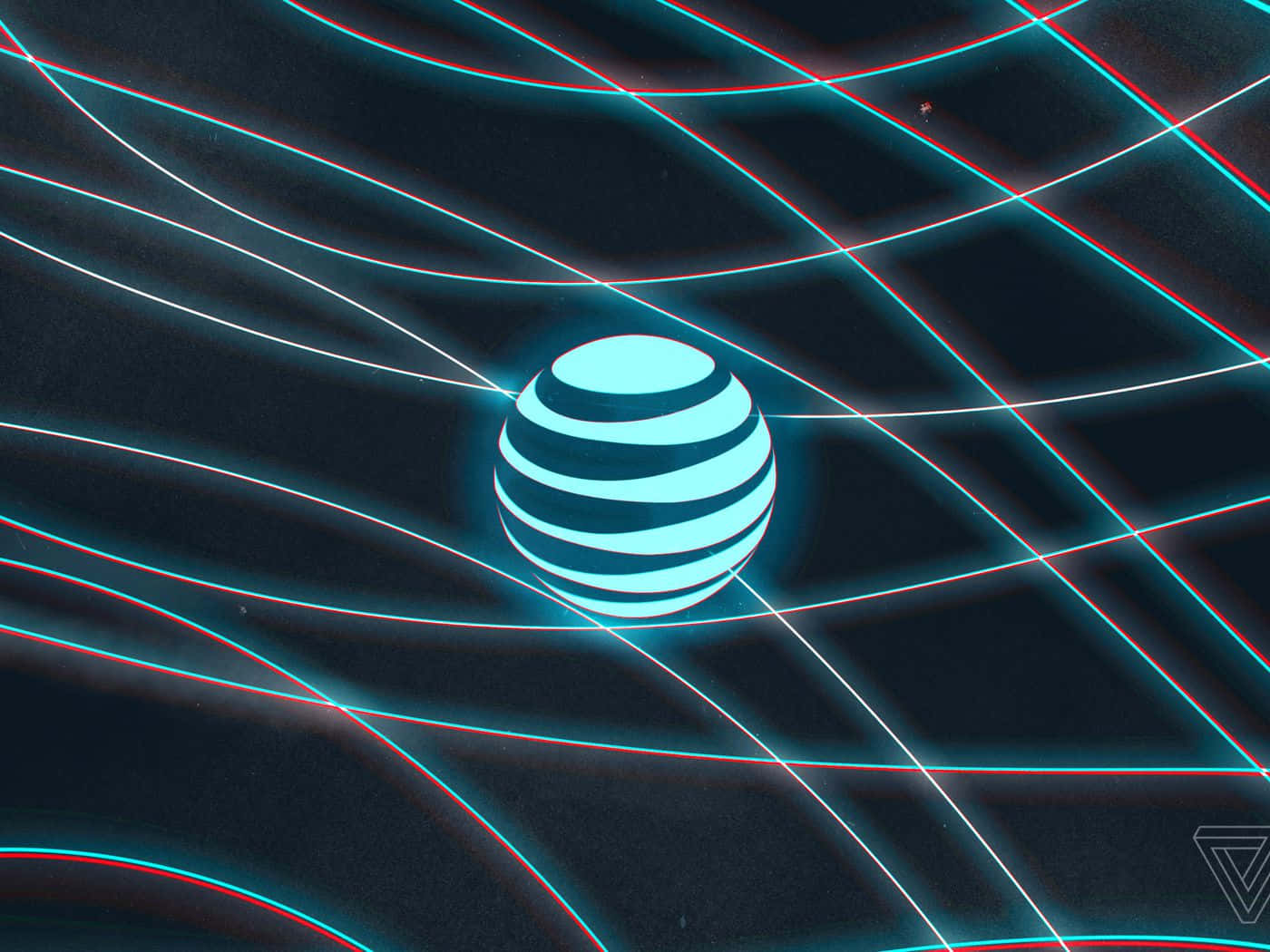 A Blue And White At&t Logo With A Blue Background Wallpaper