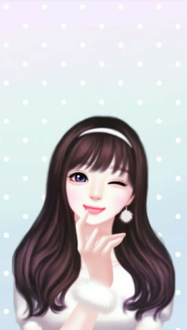 A Bright And Cheerful Cartoon Girl Wallpaper