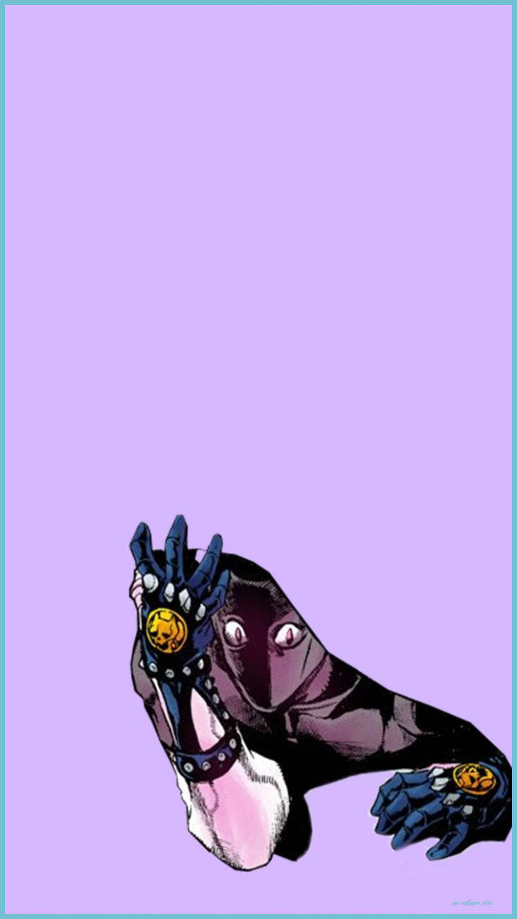 A Character With A Purple Background And A Purple Hand Wallpaper