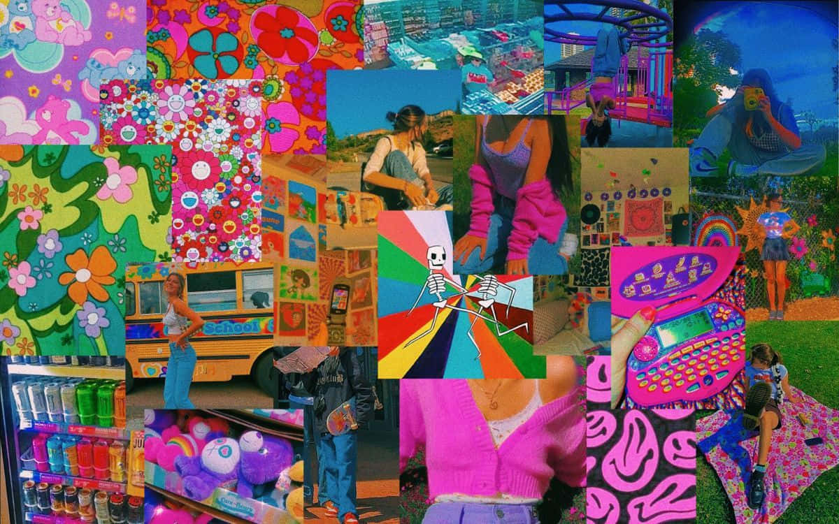 A Collage Of Colorful Pictures Wallpaper
