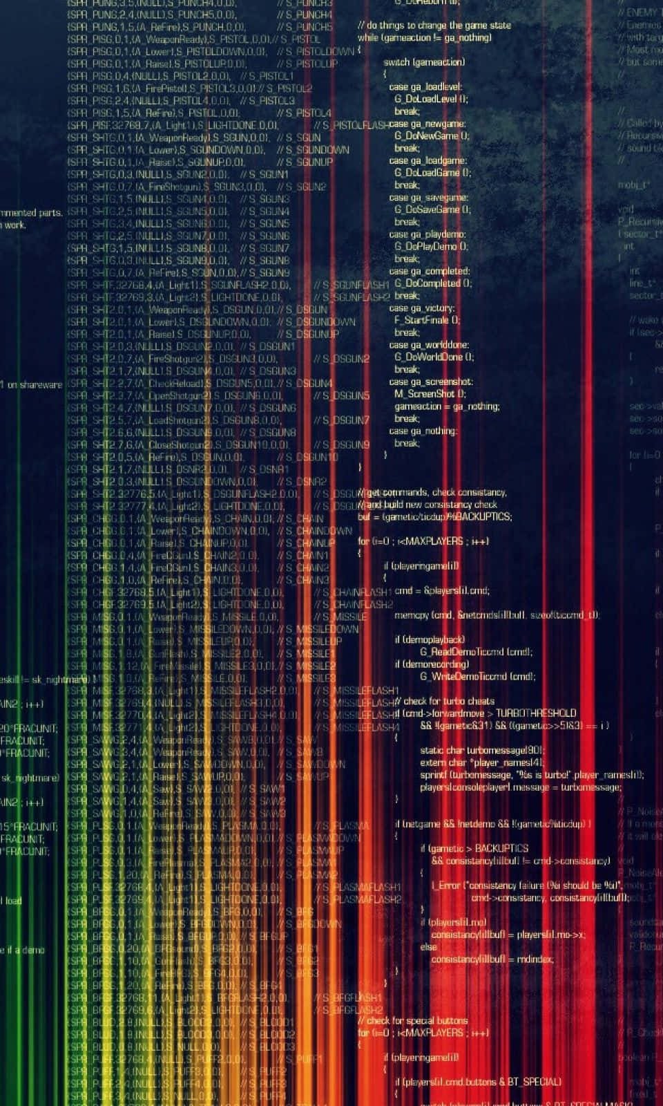 A Colorful Background With A Computer Code Wallpaper