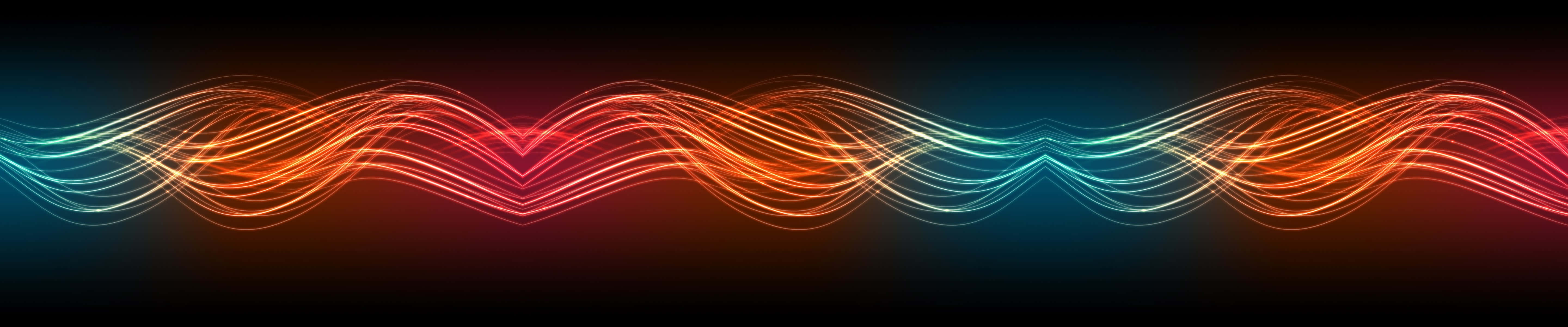 A Colorful Wave Pattern With A Black Background Wallpaper