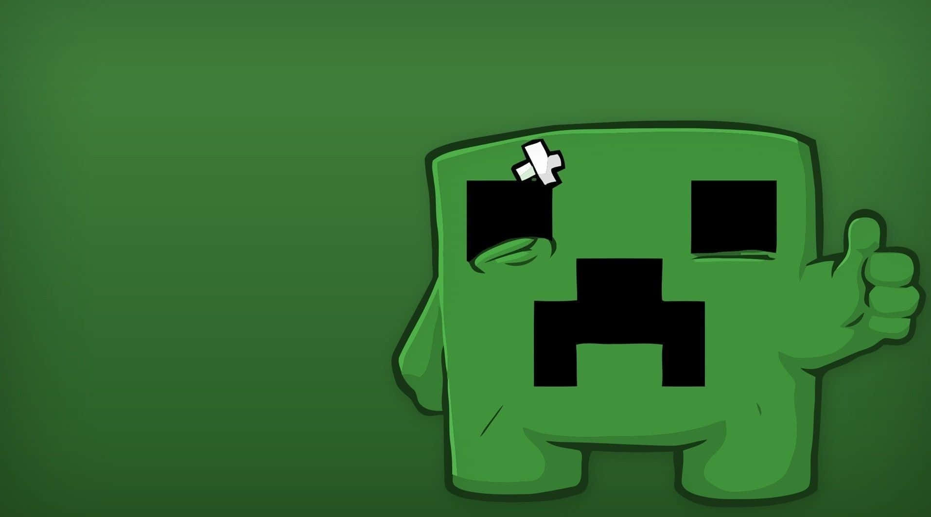 A Cute Cartoon Block Character Enjoying The Fresh Outdoors In An Idyllic Minecraft World. Wallpaper