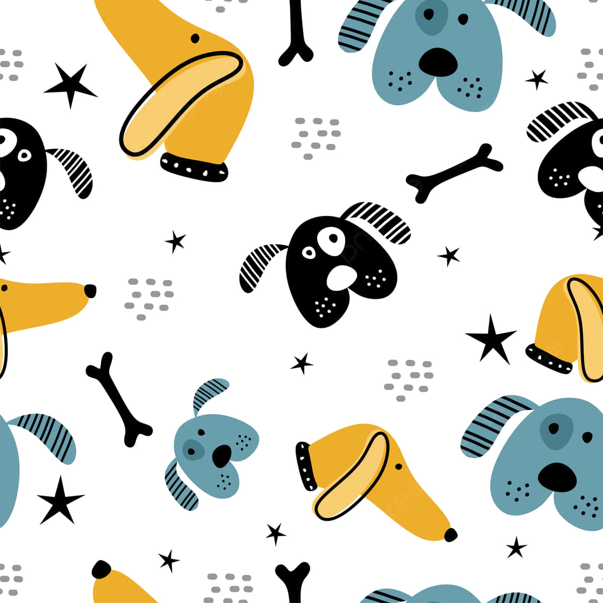 A Cute Cartoon Dog Wagging Its Tail Wallpaper