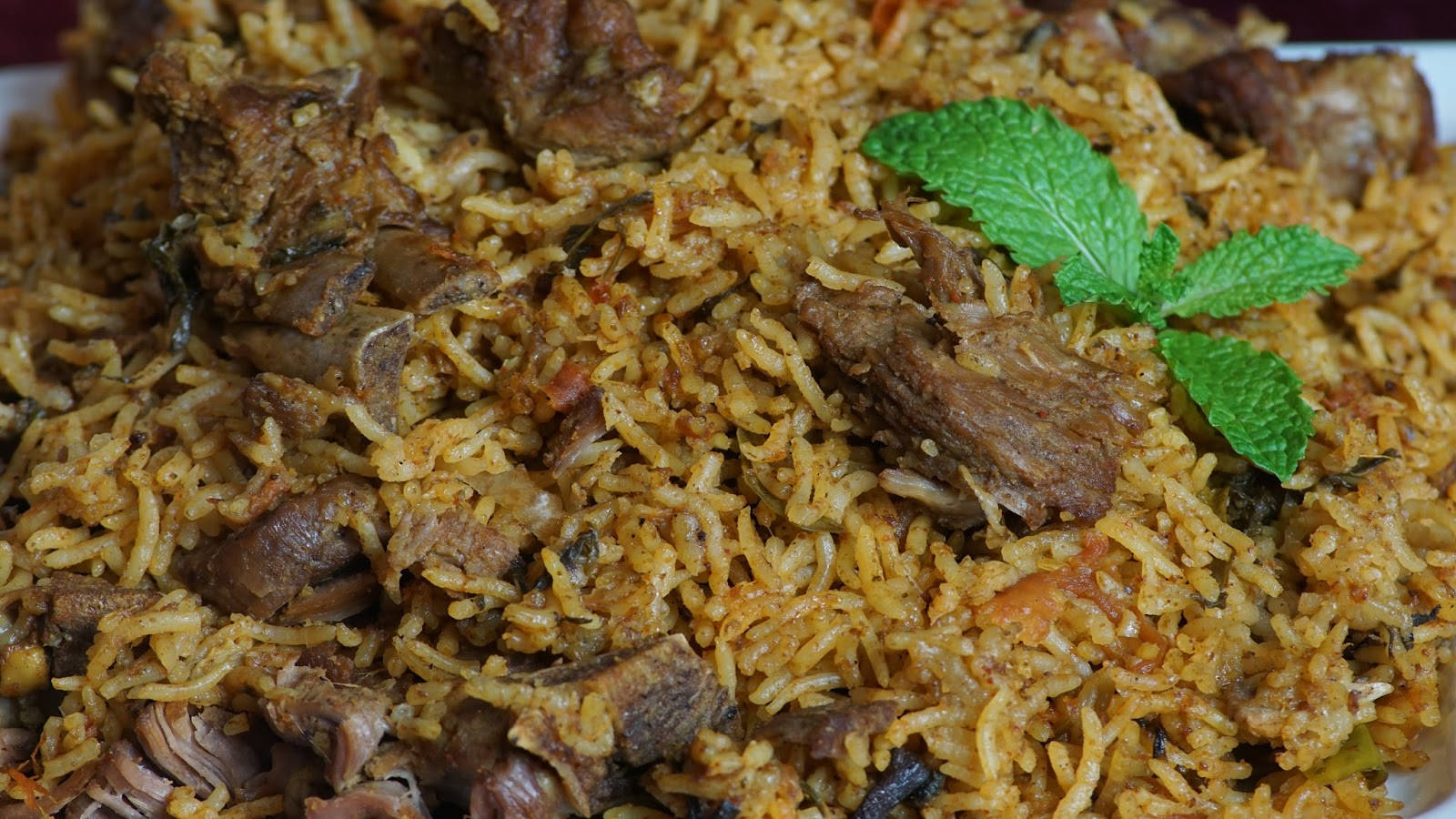 A Delightful Plate Of Beef Biryani Wallpaper