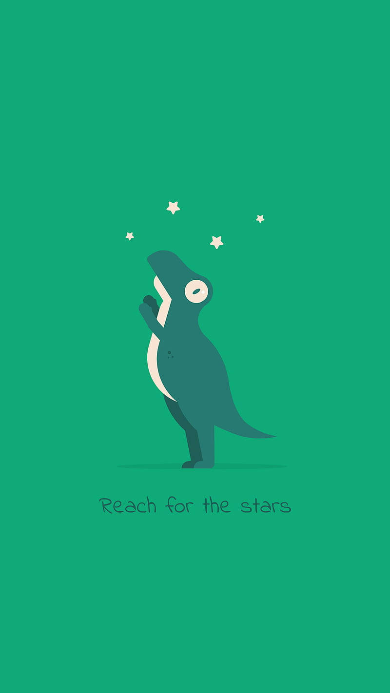 A Dinosaur Reaching For The Stars Wallpaper