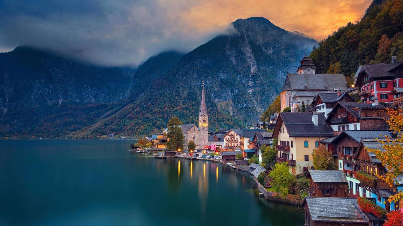 A Fairytale-like Sight In Hallstatt, Austria Wallpaper