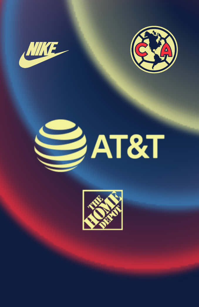 A Group Of Logos With The Words At & T And Nike Wallpaper