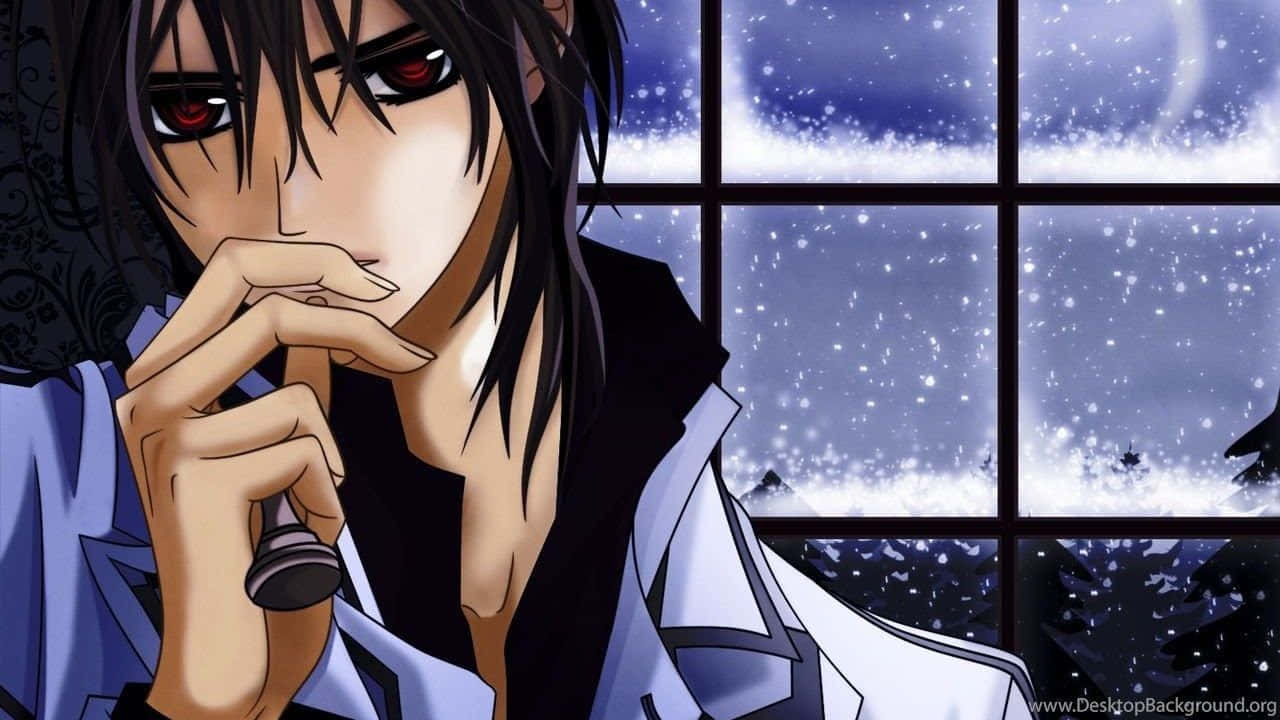 A Lonely Emo Anime Boy Lost In His Deep Thoughts Wallpaper