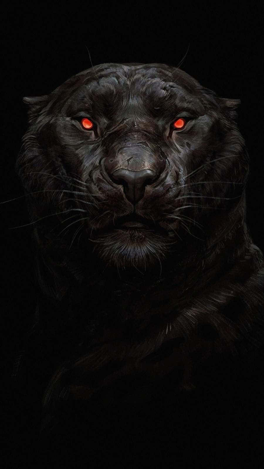 A Majestic Black Jaguar Stares Across The Savannah Wallpaper