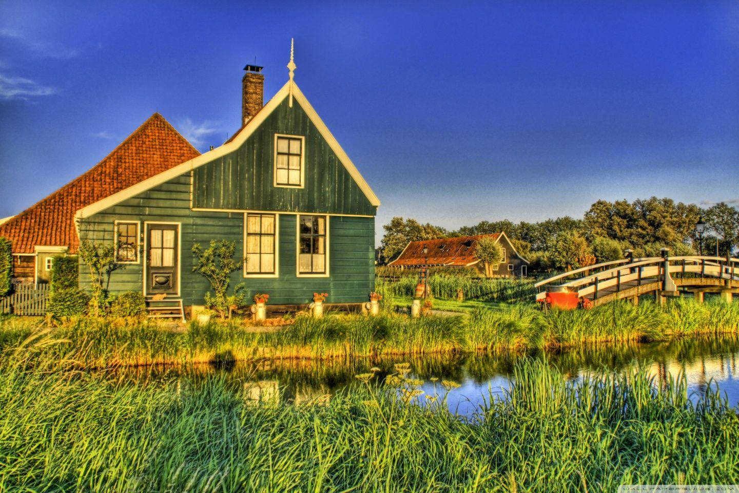 A Peaceful Farm Landscape In The Countryside Wallpaper