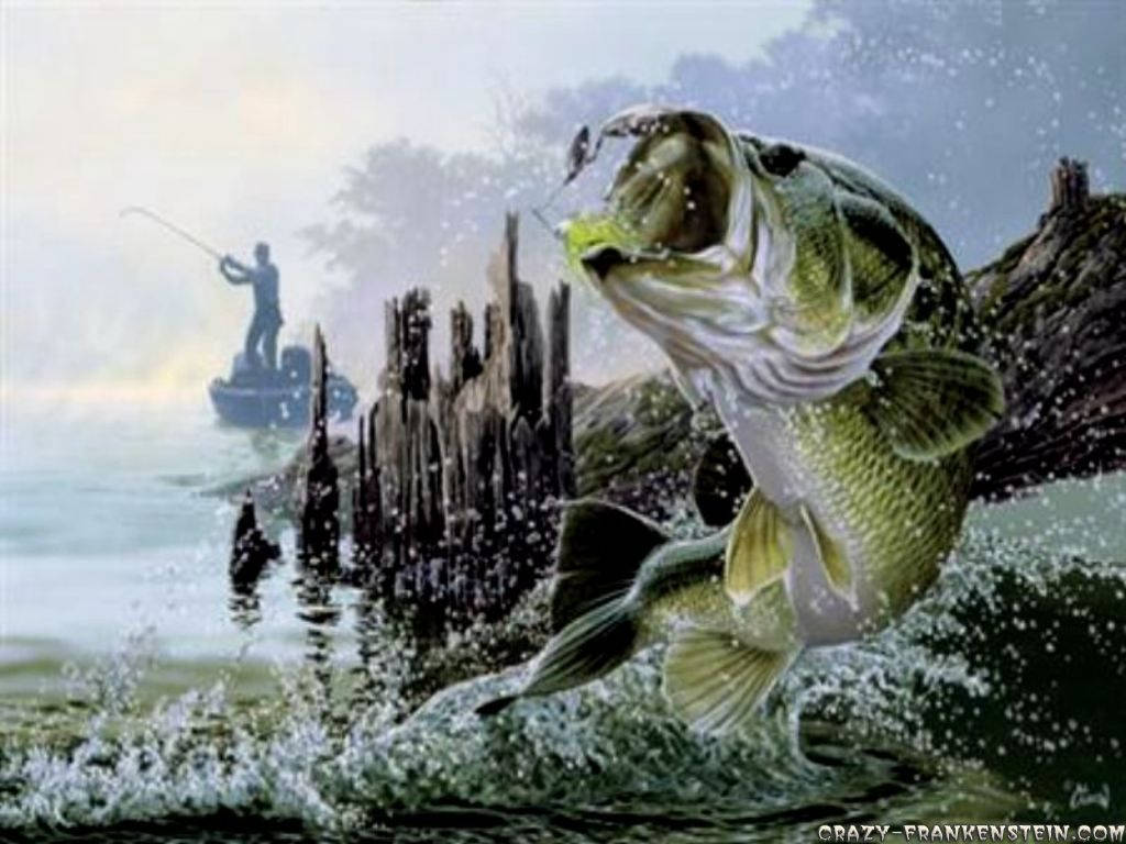 A Peaceful Morning Of Bass Fishing In A Crystal Clear Lake Wallpaper