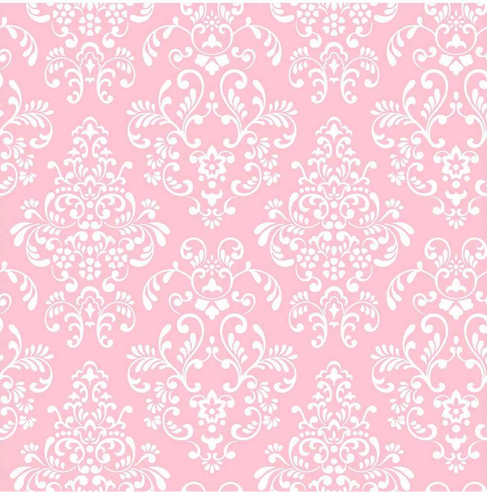 A Pink And White Damask Pattern Wallpaper