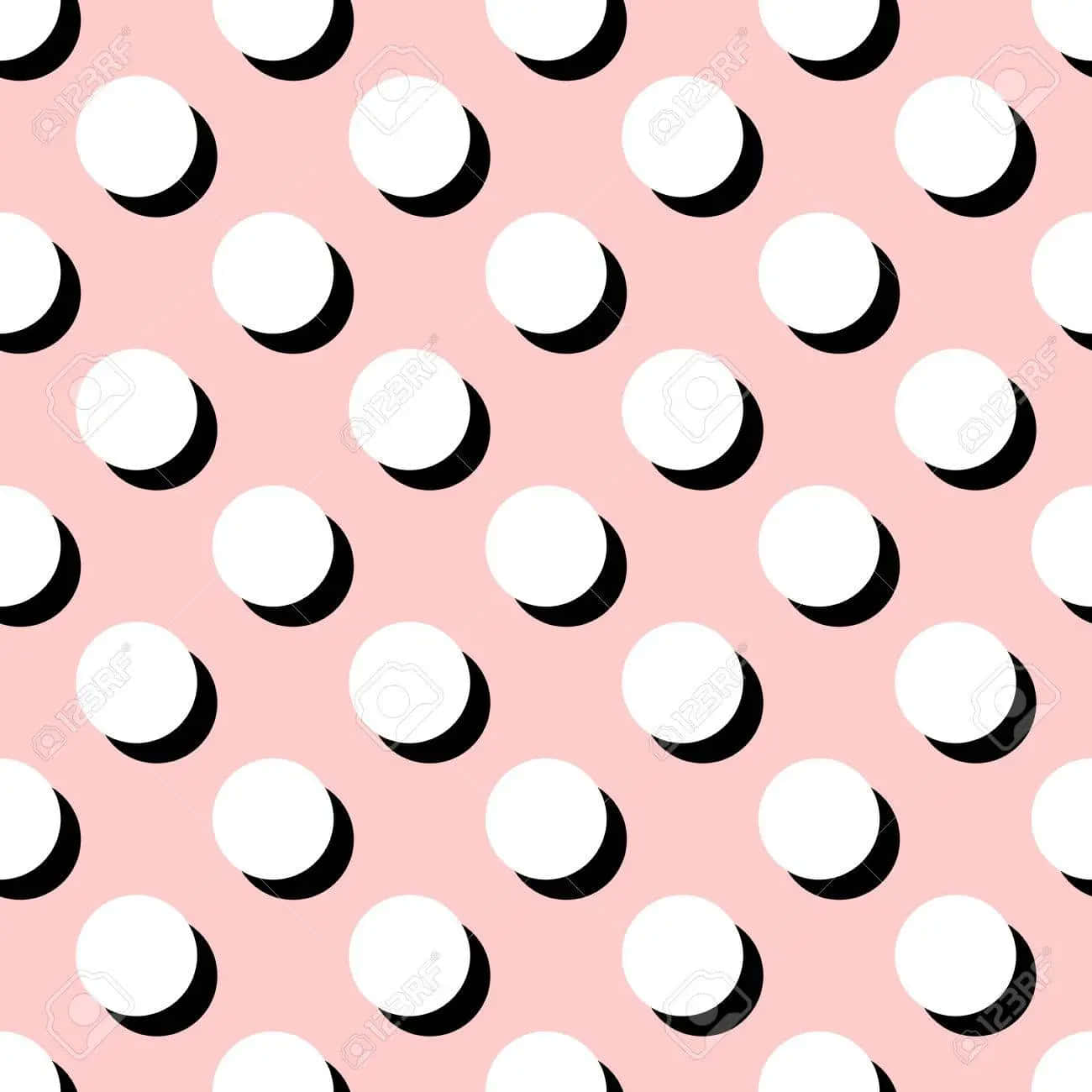 A Pink Background With Black And White Circles Wallpaper