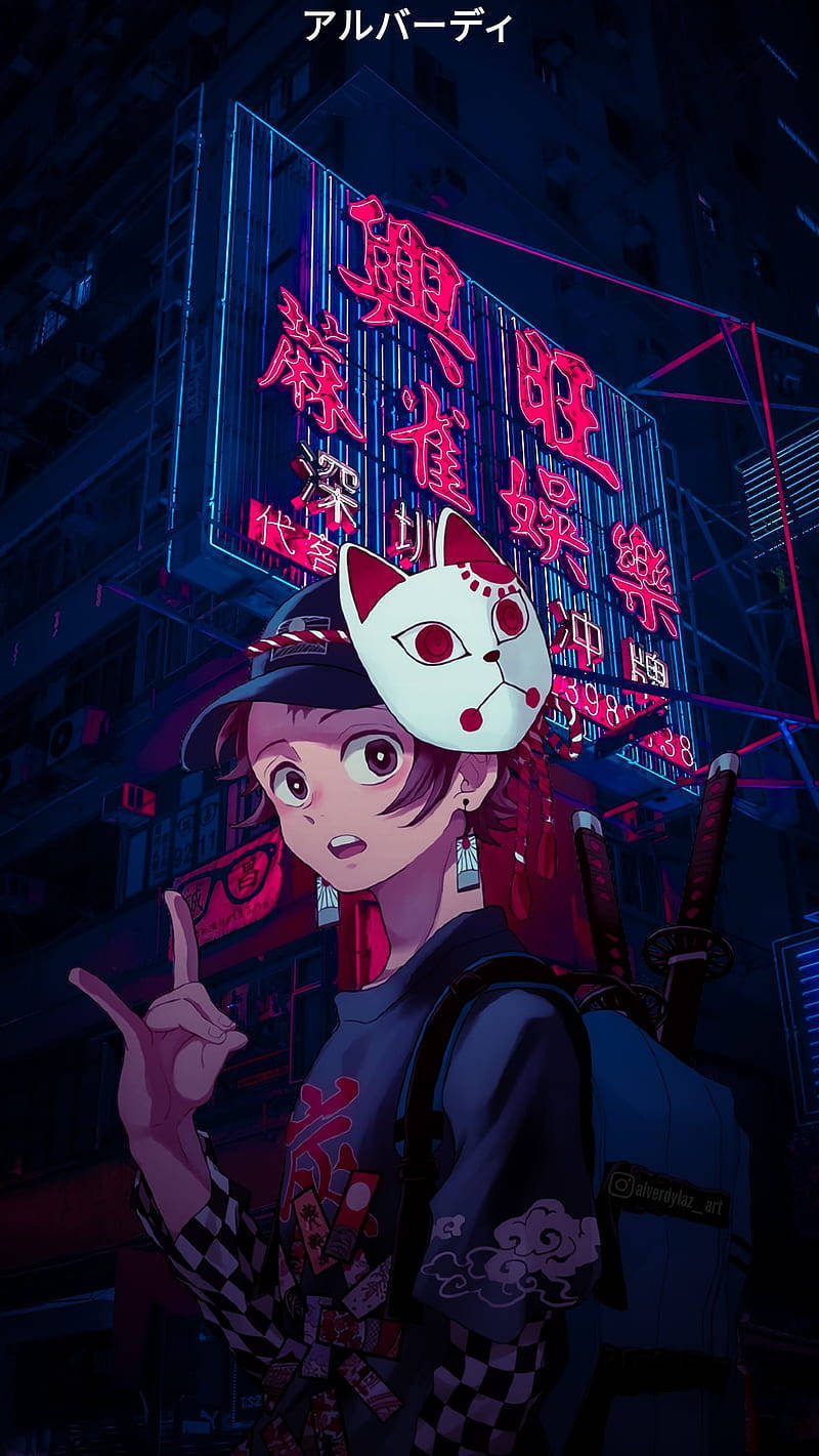 A Poster For A Movie With A Girl In A Mask Wallpaper