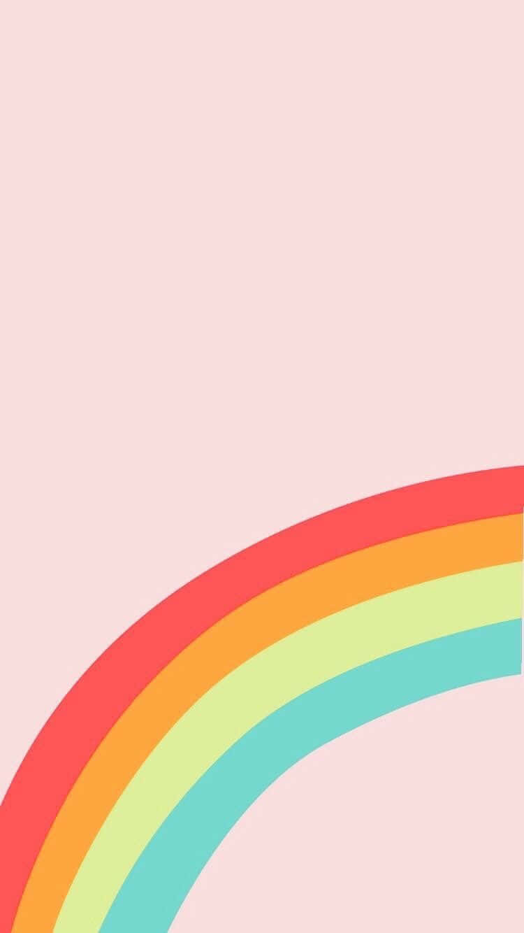 A Rainbow On A Pink Background Wallpaper