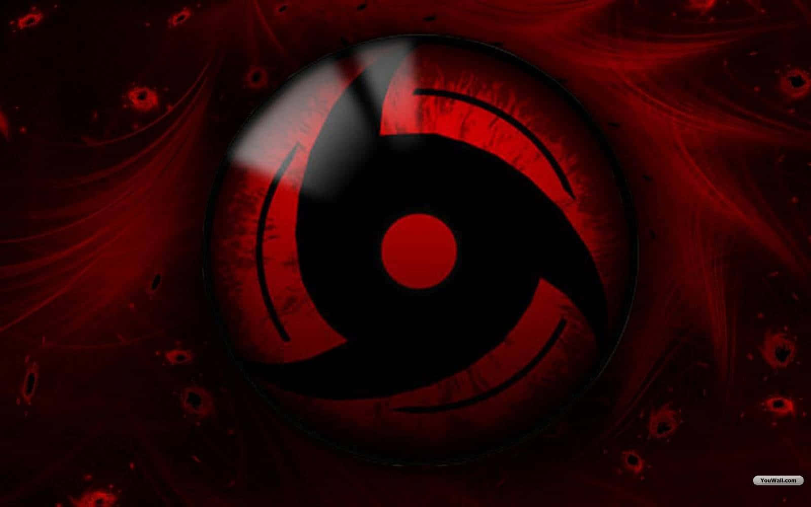 A Red And Black Logo With A Black Circle Wallpaper