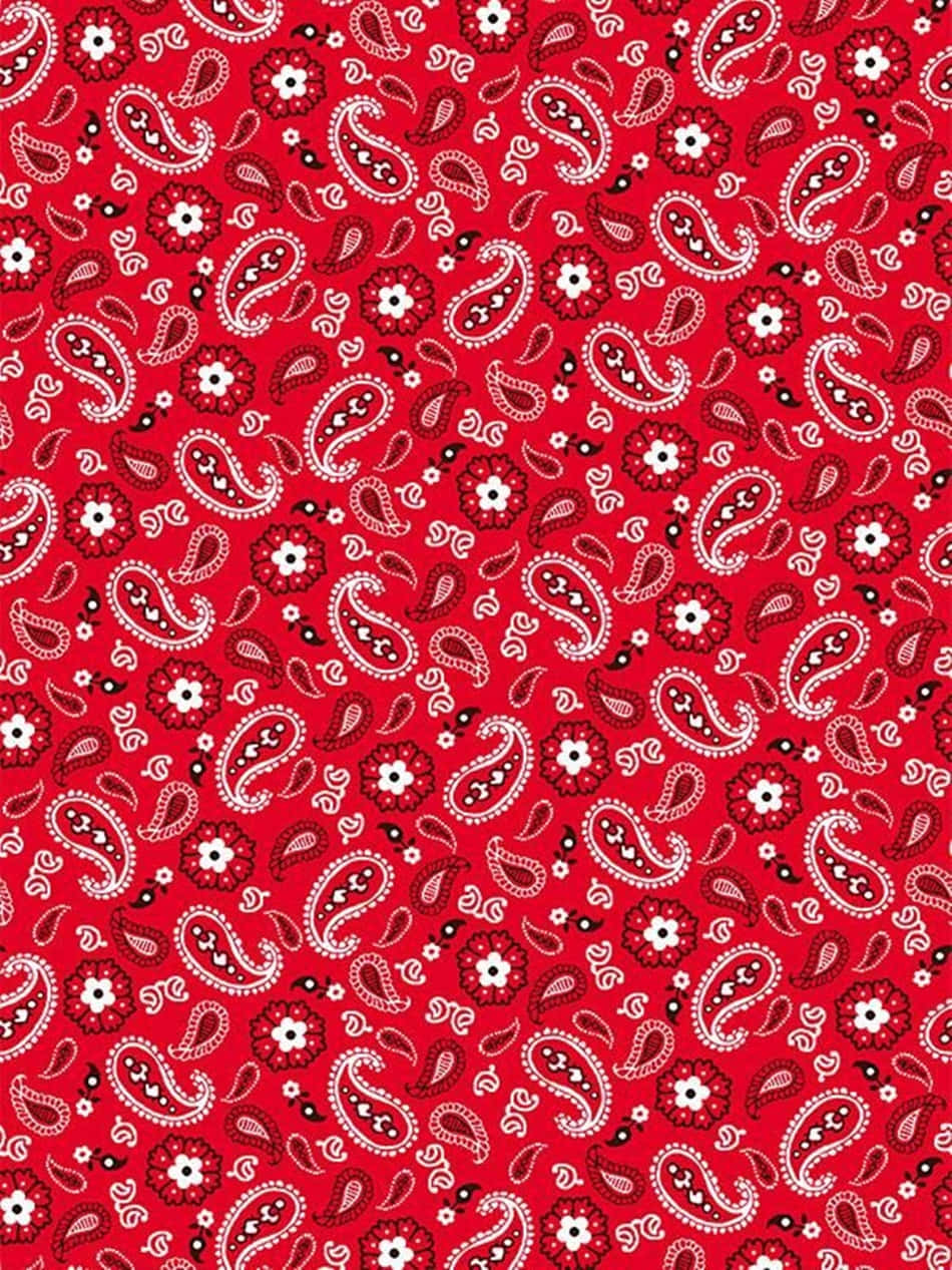 A Red Paisley Pattern With White Flowers Wallpaper